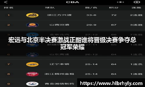 宏远与北京半决赛激战正酣谁将晋级决赛争夺总冠军荣耀